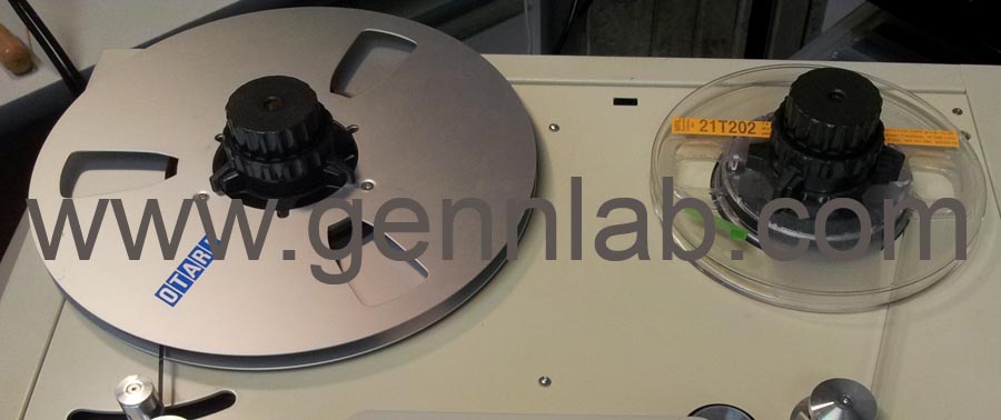 OTARI MTR10 Production Tape Recorder. MRL Calibration Tape setup for Reproduction adjustment. OTARI MTR10 Production Tape Recorder. MRL Calibration Tape setup for Reproduction adjustment.
